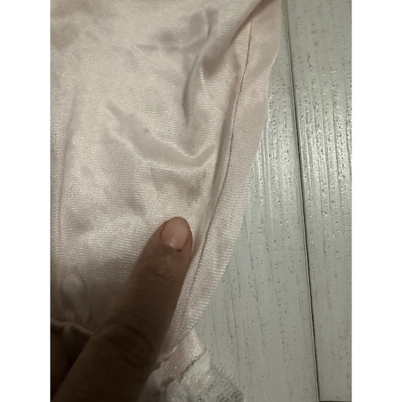 Vintage Delicates Antron Nylon Teddy Sz M - Pink / White Lace - Picture 7 of 9